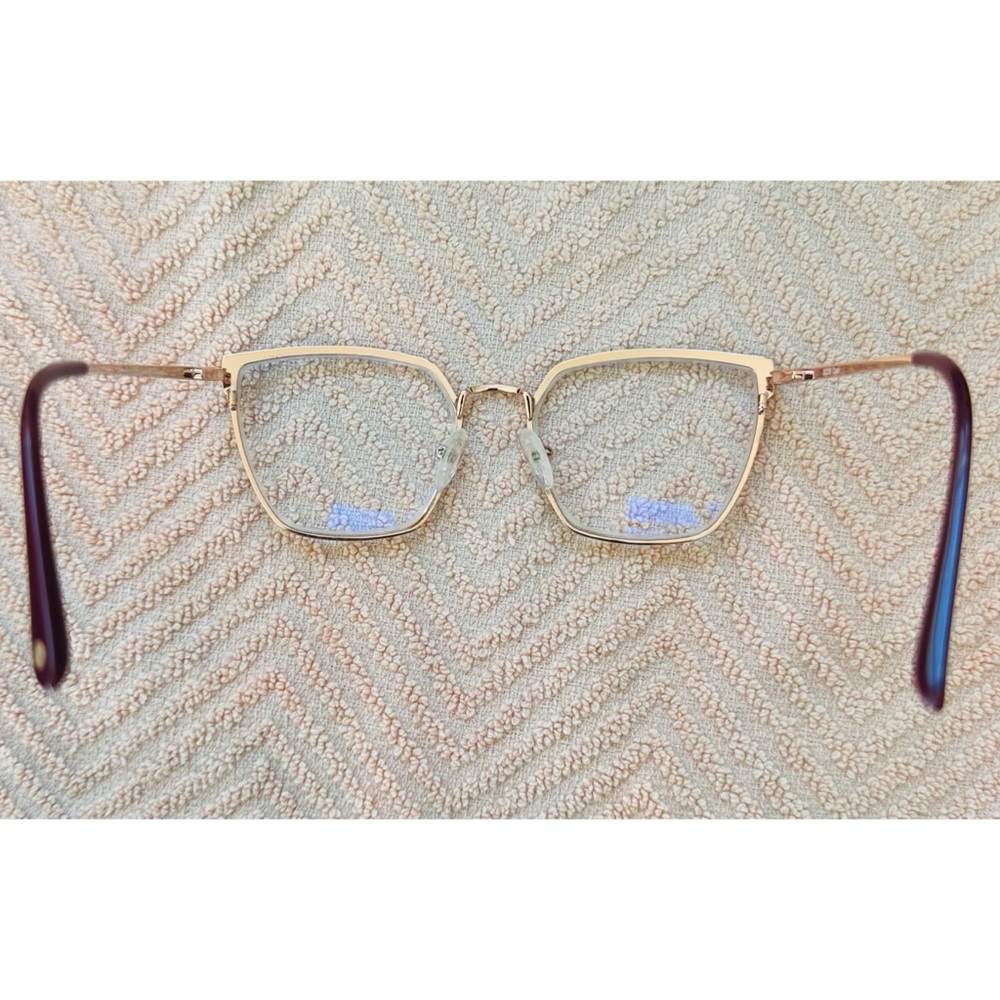 Elegant Cat Eye Full Rim Glasses Burgundy and Gold. - Picture 9 of 10